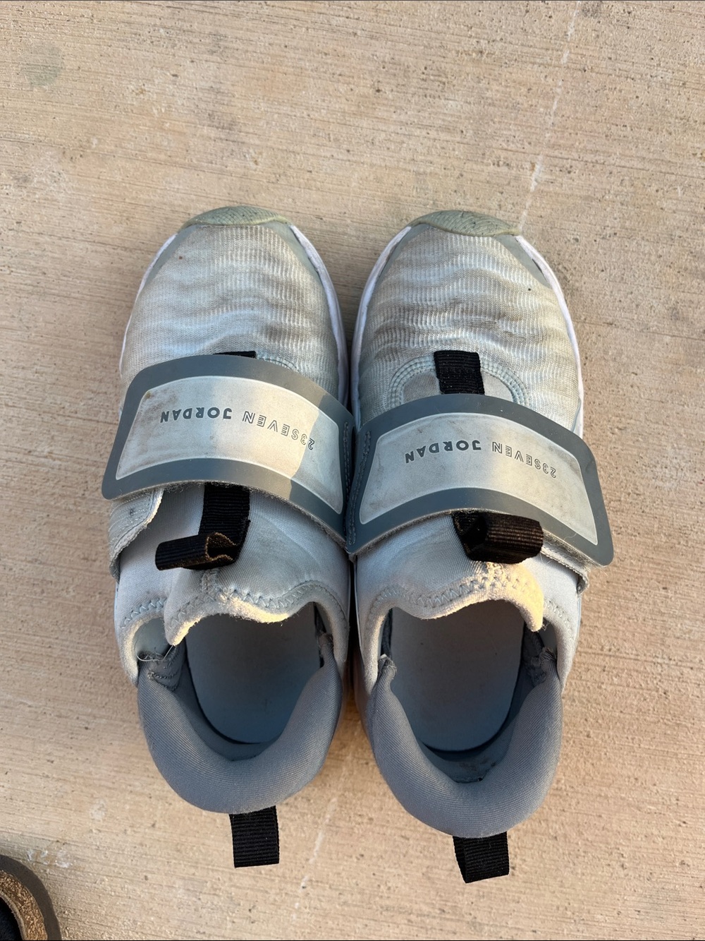 Jordan Kids Slip-On Sneakers in Light Gray and Black
